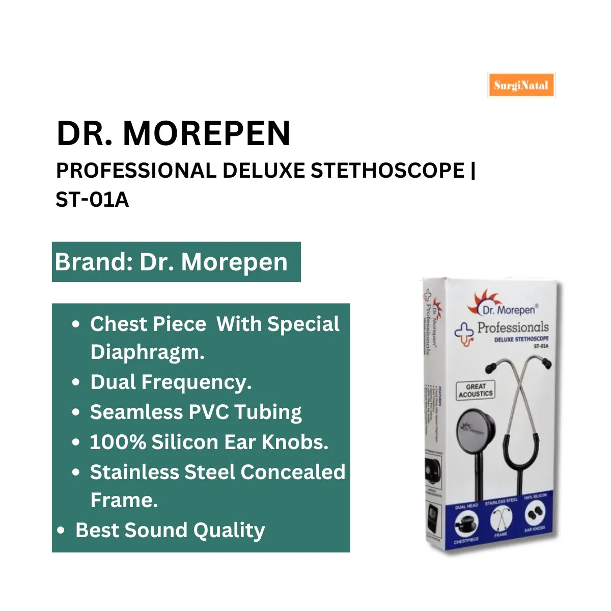 Dr Morepen ST01 dual frequency acoustic stethoscope
