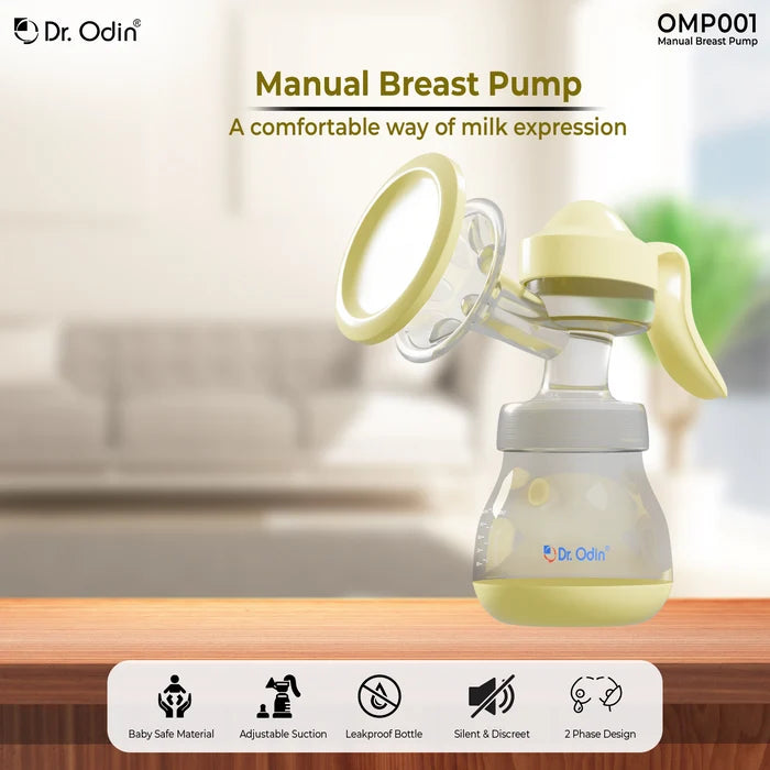 Dr Odin OMP001 manual breast pump with ergonomic handle and breast shield