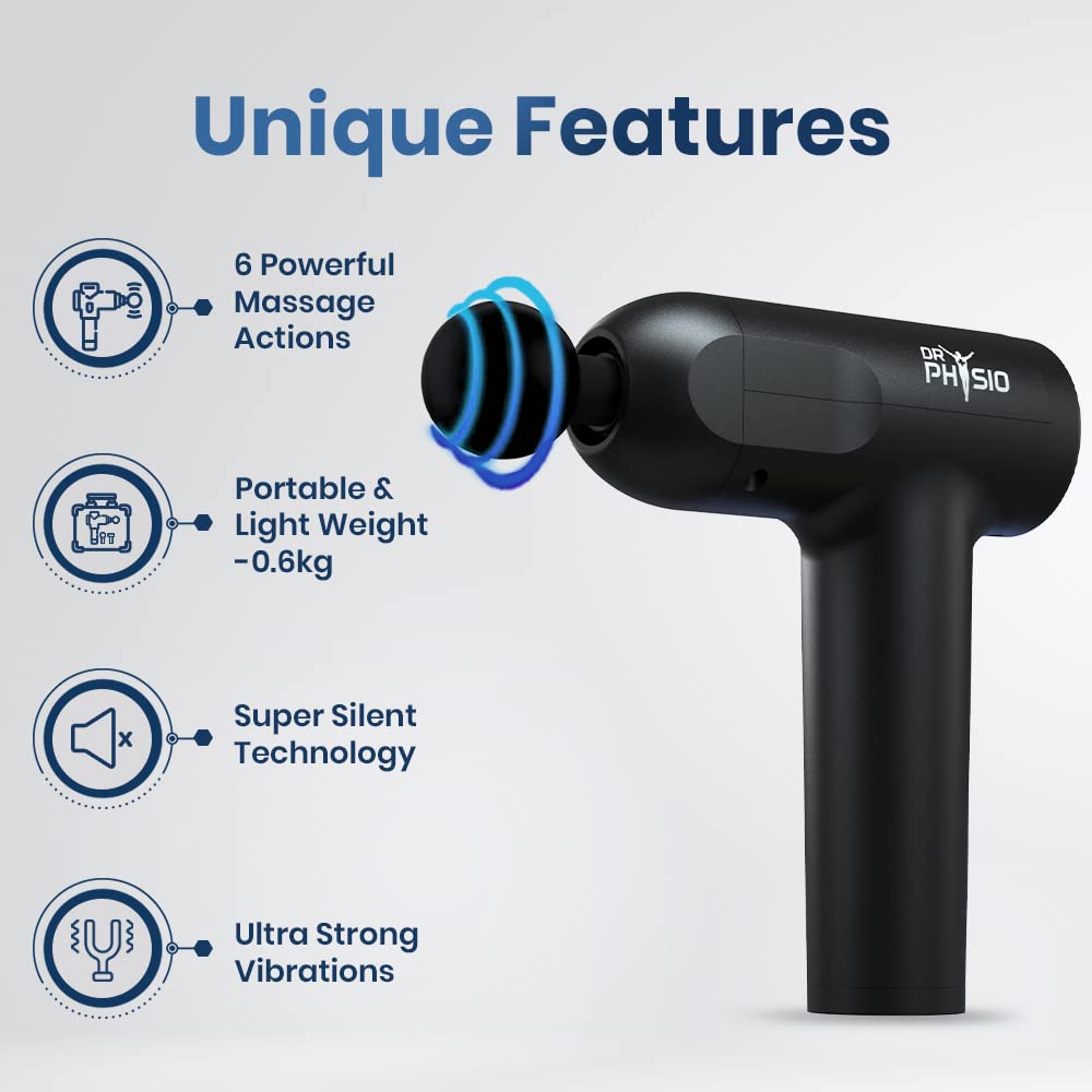 Dr Physio 1023 Pro massage gun with interchangeable massage heads
