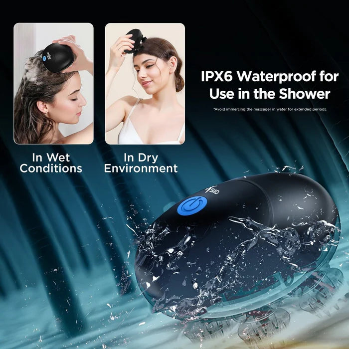 Dr Physio 1036 electric head massager showing three adjustable massage modes
