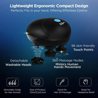 Dr Physio USA 1036 rechargeable scalp massager with soft-touch massage points