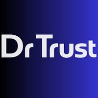 Dr Trust logo (healthcare products brand) on a dark blue background