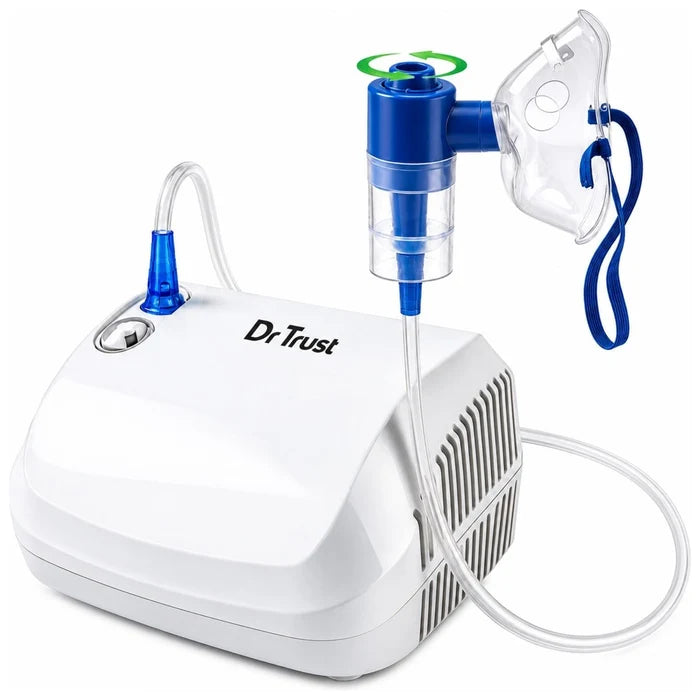 Dr Trust 417 AeroCare nebulizer with adult and pediatric masks and accessories