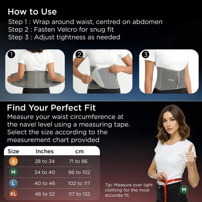 Dr Trust 4502 abdominal support belt hook and loop fastening