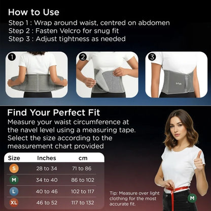 Dr Trust 4502 abdominal support belt hook and loop fastening