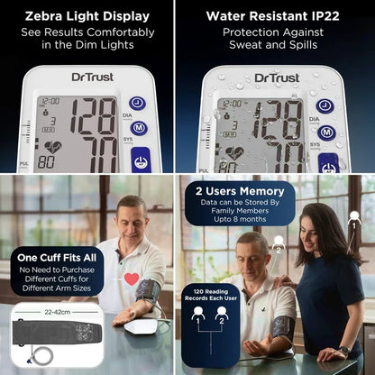 Dr Trust BP Monitor 130 universal 22 to 42 cm upper arm cuff