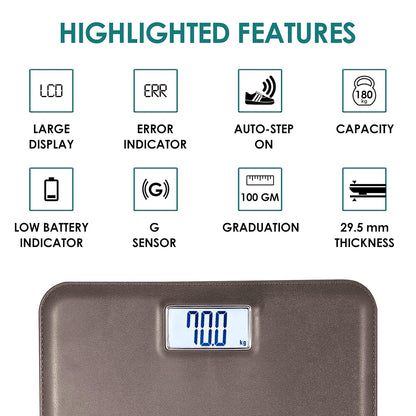 Equinox digital weighing scale with backlit LCD
