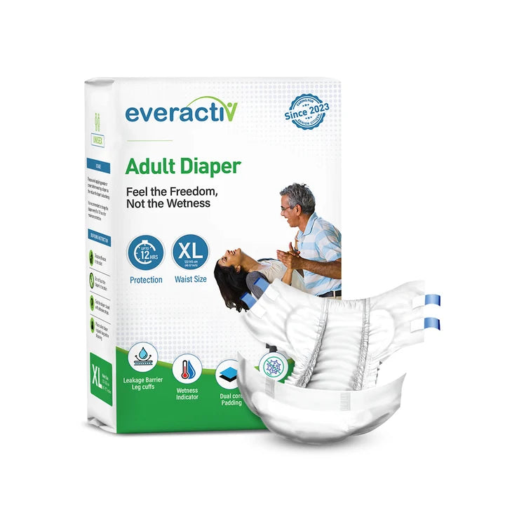 EverActiv adult diaper wetness indicator and barrier leg cuffs