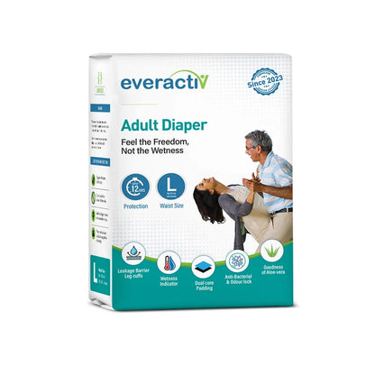 EverActiv adult diaper with adjustable side tapes