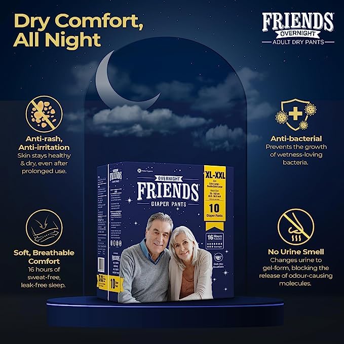 Friends Overnight Adult Unisex Diaper Pants | Size M-L