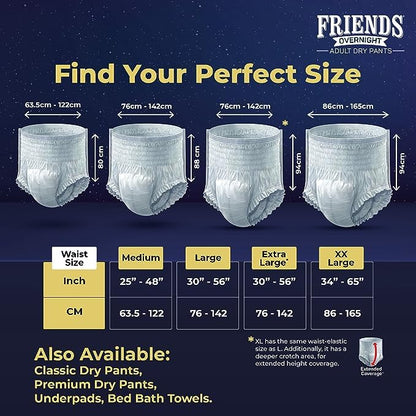 Friends Overnight Adult Unisex Diaper Pants | Size M-L