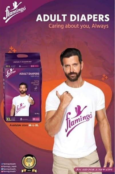 Flamingo Adult Diaper Medium Pack of 10