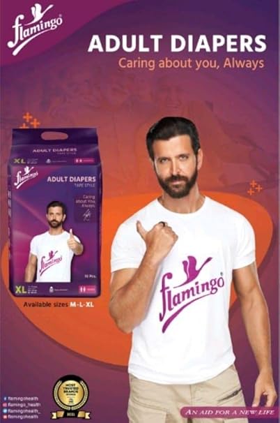 Flamingo Adult Diaper Pants Large 75–100 cm
