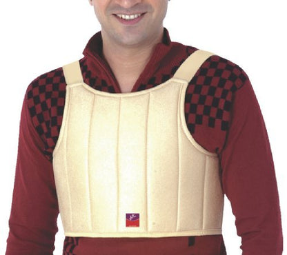 Flamingo Chest Guard foam fabric and elastic construction