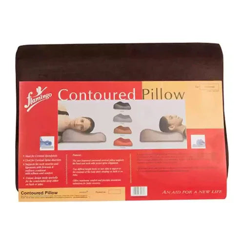 Flamingo Contoured Pillow dual height design for back and side sleepers