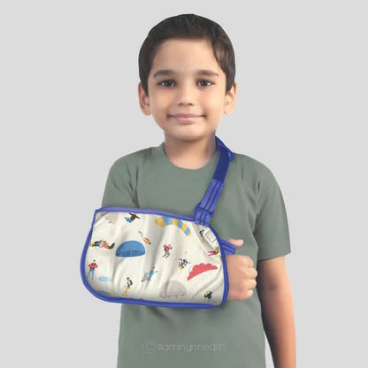 Flamingo Pediatric Arm Sling with broad shoulder pad and thumb loop