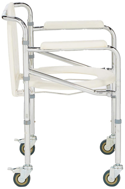 Flamingo mobile commode chair with removable bucket for elderly care