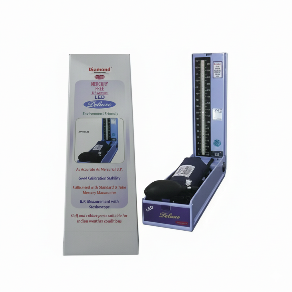 Diamond brand blood pressure monitor with packaging on a white background