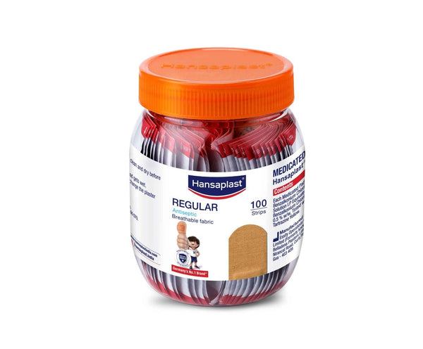 Hansaplast Regular Plaster 100 strips jar