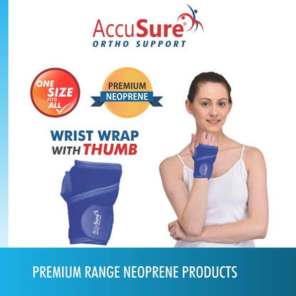 AccuSure Unisex Neoprene Wrist Wrap With Thumb - W2