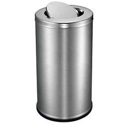 Mirror finish 60 litre stainless steel waste bin with swing lid