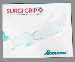 Romsons Surgi-Grip powdered sterile surgical gloves 50 pairs