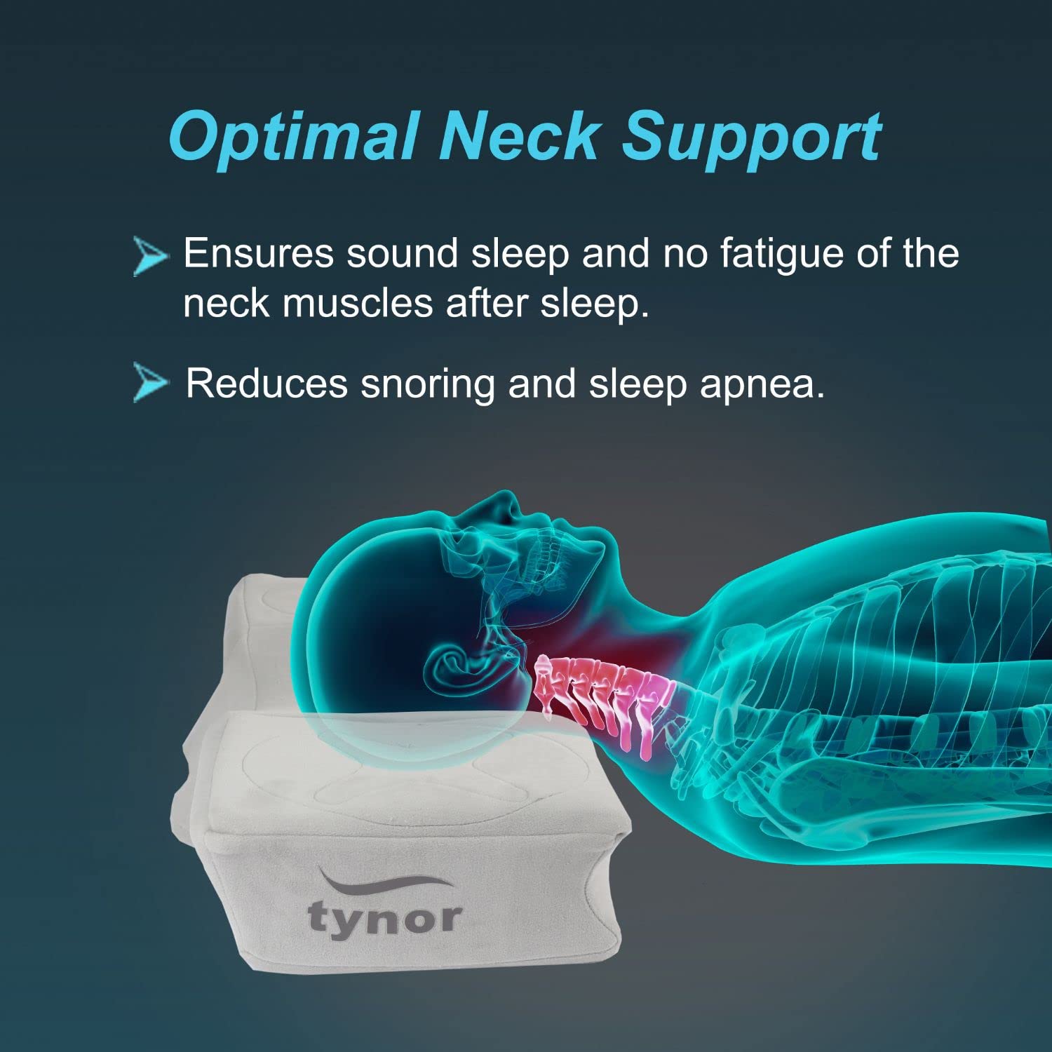 Tynor Anatomic Pillow B27 raised side panels for side sleepers