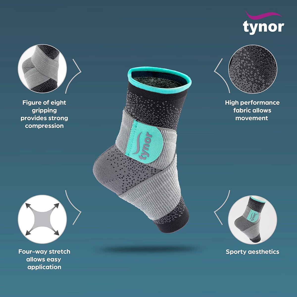 Tynor Ankle Binder Urbane 3D knitted ankle brace