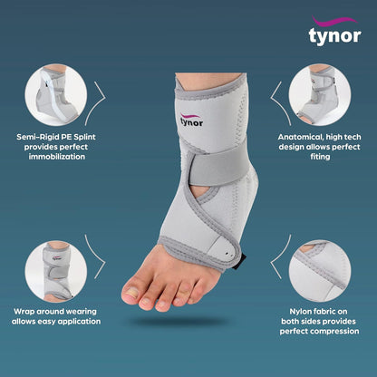 Tynor Ankle Support Neo semi rigid ankle brace with splint