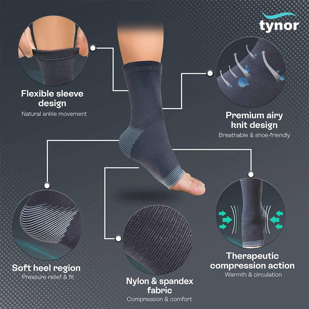 Tynor Anklet anatomical ankle compression support
