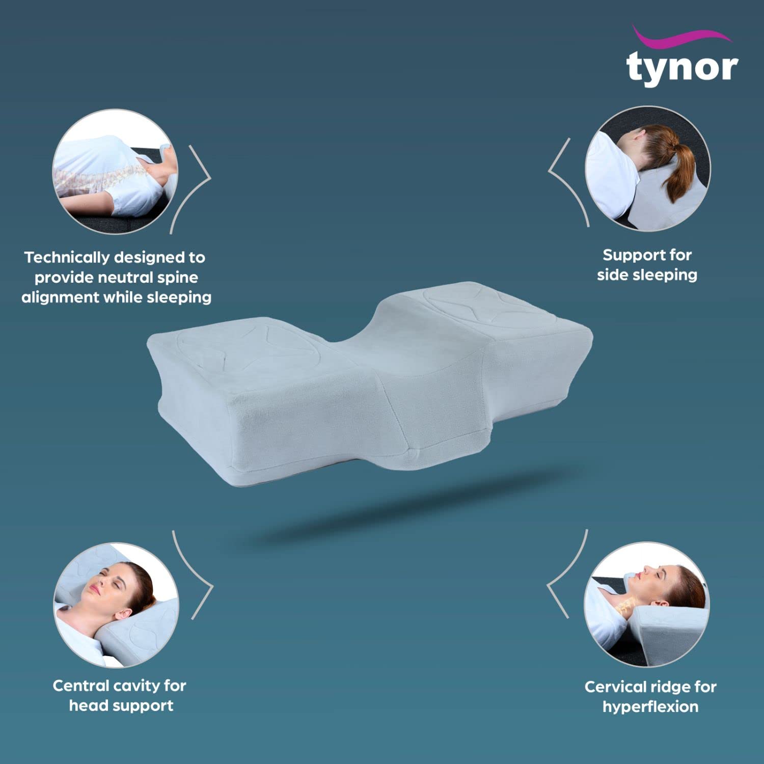 Tynor B27 anatomical pillow with central head support