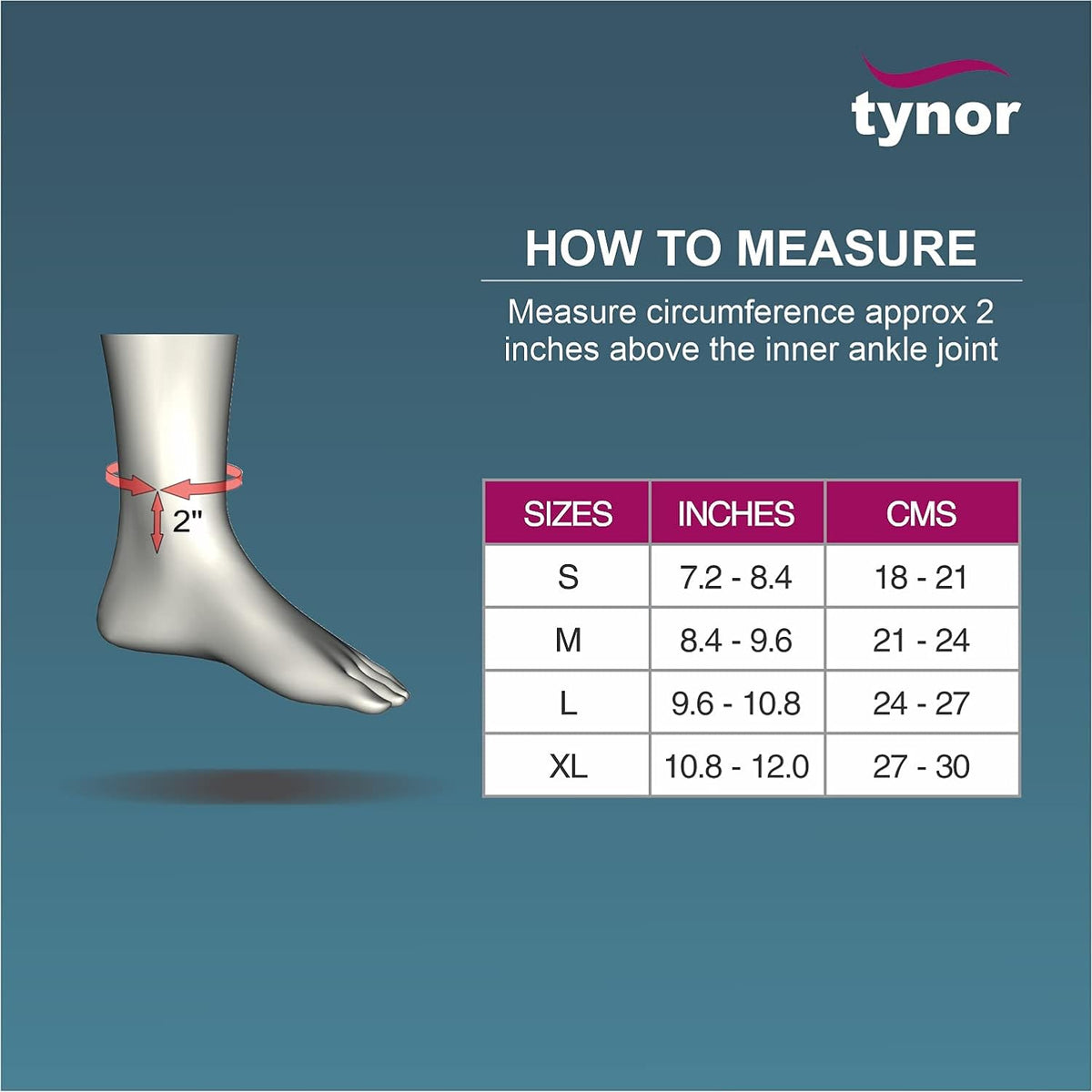 Tynor D18 ankle support silicone inserts for ankle stability