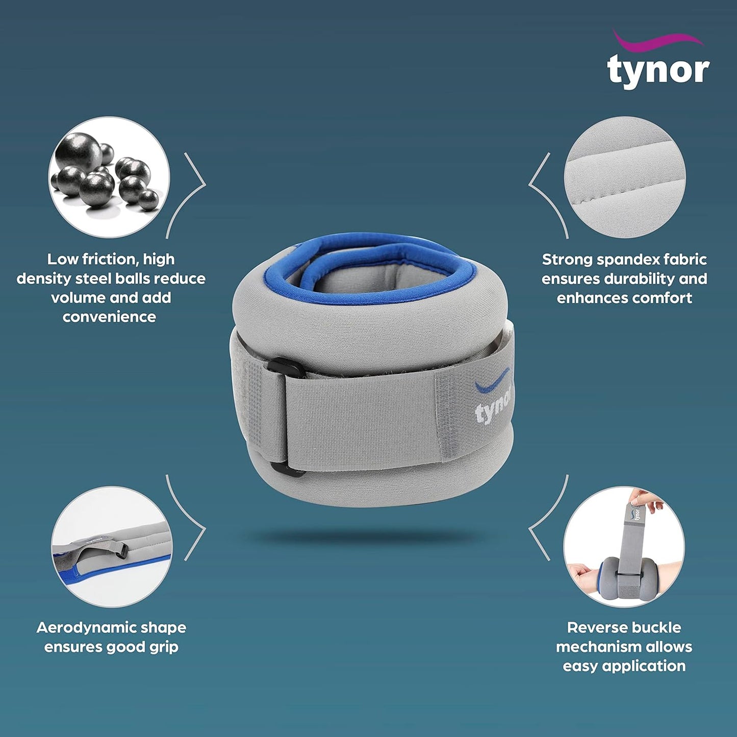 Tynor H-03 Weight Cuff 2 KG with adjustable secure fit