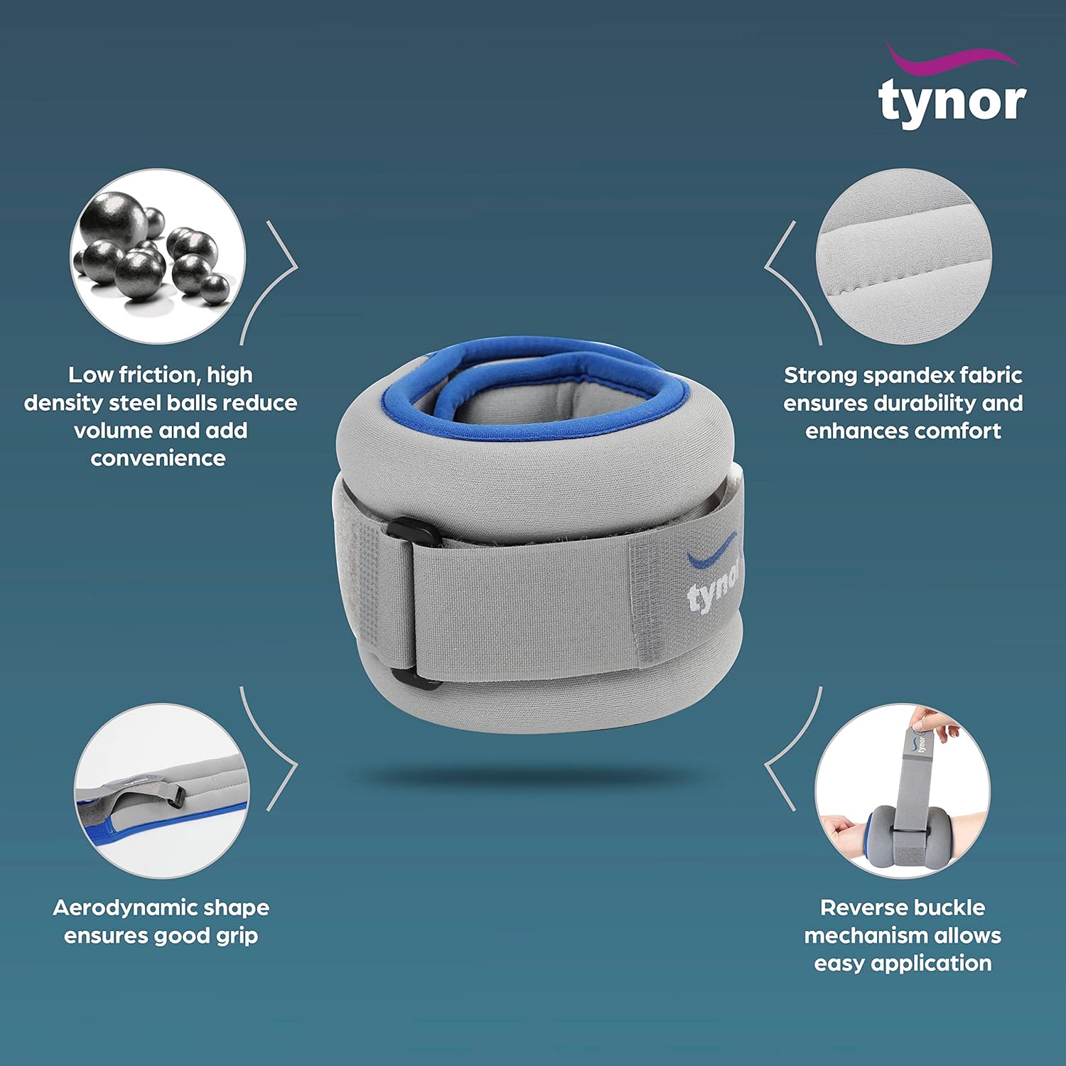 Tynor H-03 Weight Cuff 2 KG with adjustable secure fit