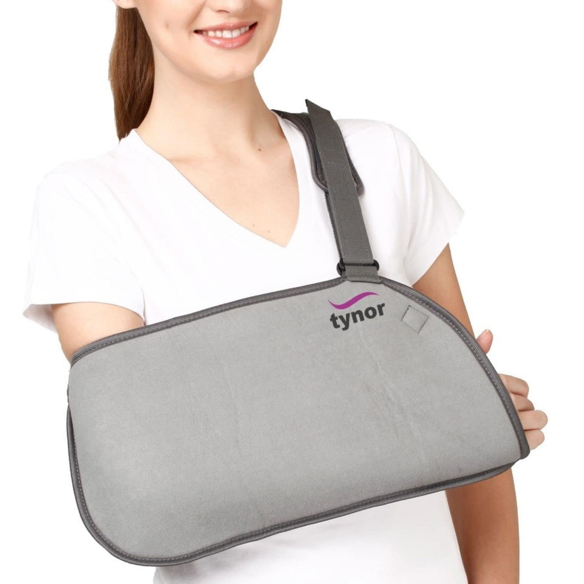 Tynor Pouch Arm Sling Baggy grey arm support for fracture and cast