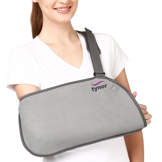 Tynor Pouch Arm Sling Baggy grey arm support for fracture and cast