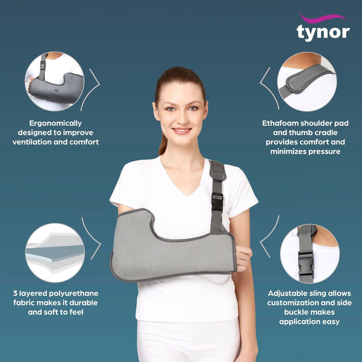 Tynor Pouch Arm Sling Tropical breathable pouch arm sling