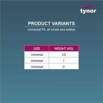 Tynor Weight Cuff 0.5 KG hook and loop fastening weight cuff