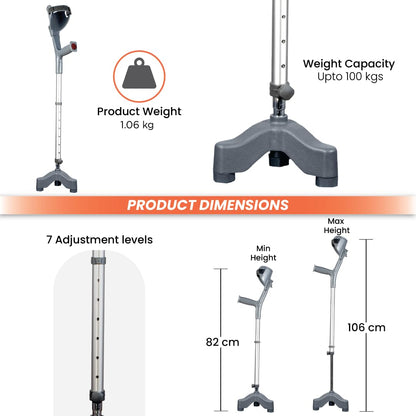 Vissco 0904T adjustable elbow crutch forearm support and handle