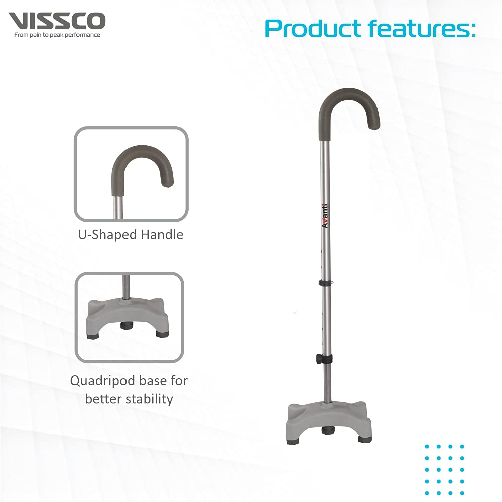Vissco 0908 U Shape quadripod walking stick four leg base
