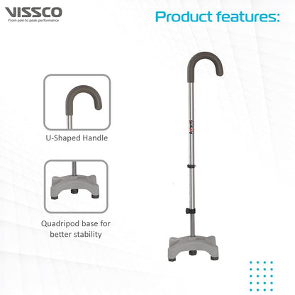 Vissco 0908 U Shape quadripod walking stick four leg base