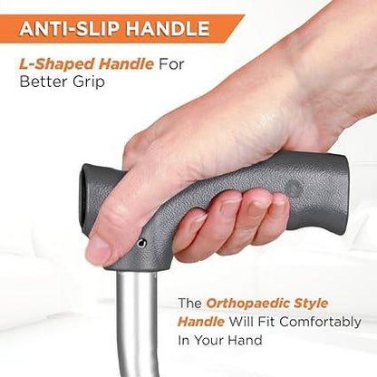 Vissco 0911 L shape walking stick with ergonomic palm grip
