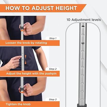 Vissco 0911 lightweight aluminium walking cane for elderly