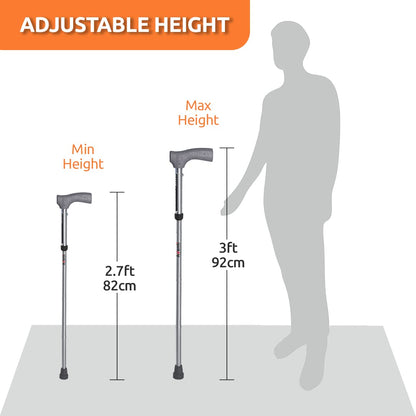 Vissco 0921 adjustable L-shape walking stick with anatomical grip