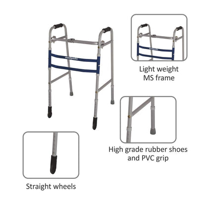 Vissco 0935 adjustable height walker with straight castor