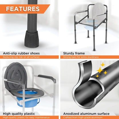 Vissco 0941 folding commode chair aluminium frame