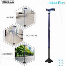 Vissco 2908 walking stick with wide skid resistant rubber shoe