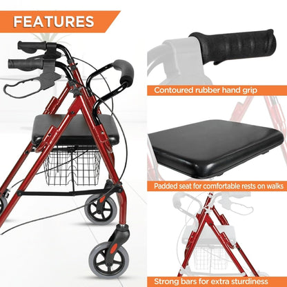 Vissco 2924 Dura Rollator Walker with seat and basket

