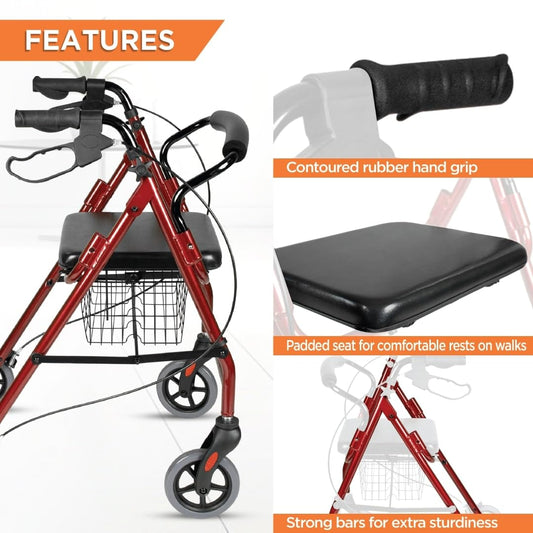 Vissco 2924 Dura Rollator Walker with seat and basket

