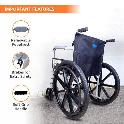 Vissco 9983 foldable manual wheelchair with mag wheels